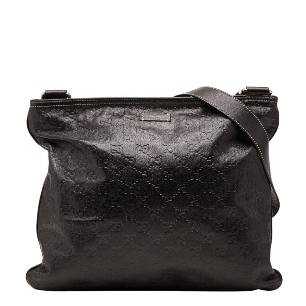 Gucci Guccissima Crossbody Bag Black Leather